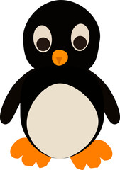 penguin little cub, cute drawing, vector illustration, isolate on white background