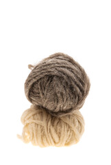 ball of natural wool isolated