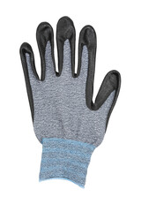 Garden gloves or industrial construction for hand protection to handyman isolated on white background.