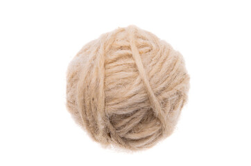 ball of natural wool isolated
