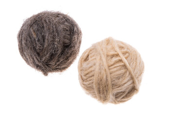 ball of natural wool isolated