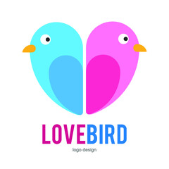 love bird logo icon symbol design template
