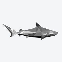 Sea animal low poly geometric polygonal triangle design