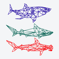 Sea animal low poly geometric polygonal triangle design