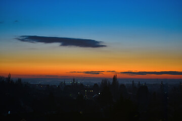 sunset over the city