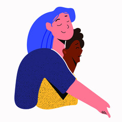 Lovely couple in love. Love is what it is. Trendy vector illustration. Flat design.