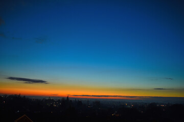 sunset over the city