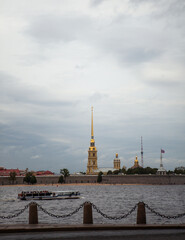 The view on Petropavlovskaya fort and Neva river.