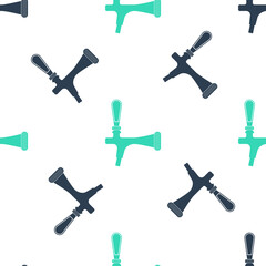 Green Beer tap icon isolated seamless pattern on white background. Vector.