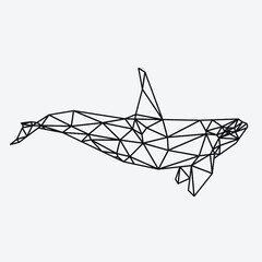 Sea animal low poly geometric polygonal triangle design