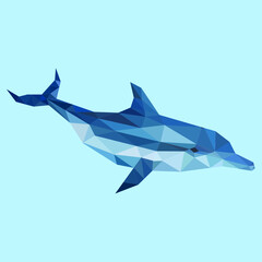Sea animal low poly geometric polygonal triangle design