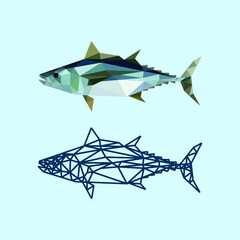 Sea animal low poly geometric polygonal triangle design