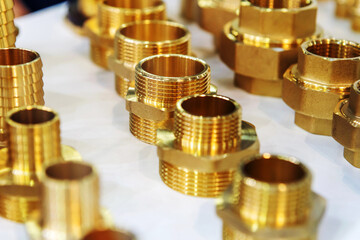 Brass fittings. Sale of parts for the installation of plumbing pipelines