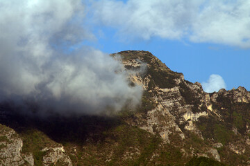 clouds over the mountains,nature, cloud, rock,sky, landscape, blue, peak,
