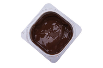 dessert in plastic cup isolated