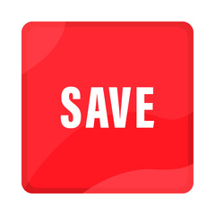 save icon button in red color