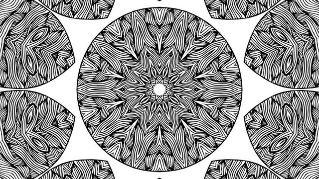 Black And White Seamless Loop Optical Illusion - Abstract Lines Rotating Oppositely. - graphics