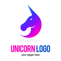 Unicorn head icon symbol design template logo