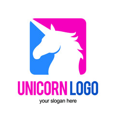 Unicorn head icon symbol design template logo