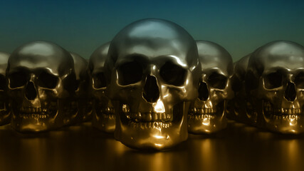 3d render Colored skull illustration