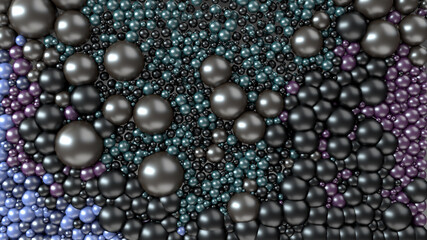 3d render. Assorted colored spheres