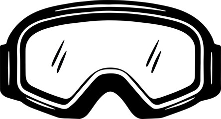 Vector image of ski equipment, simple, icons ski mask