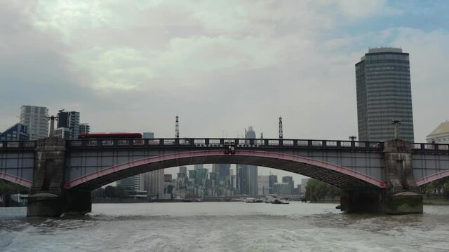 View Of Lambeth Bridge, Nine Elms In London Seen From Boat