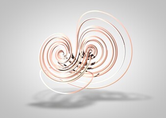 Attractor illustrations, dynamical systems, 3D render