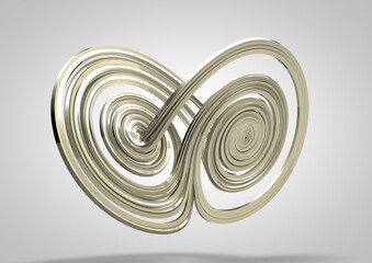 Attractor illustrations, dynamical systems, 3D render