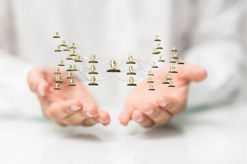 hierarchy connection team group 3d
