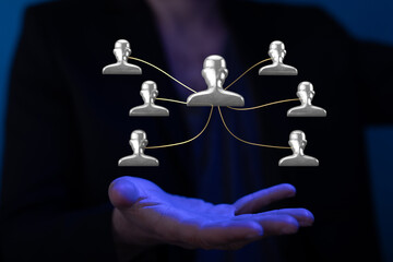 hierarchy connection team group 3d