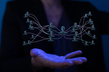 hierarchy connection team group 3d