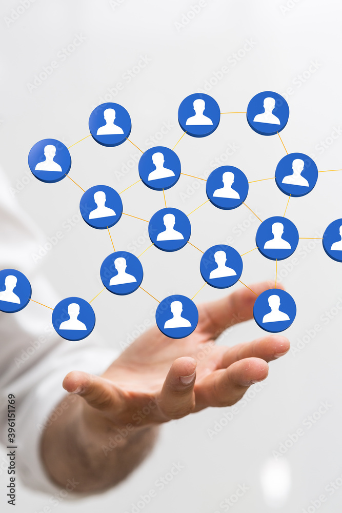Wall mural organization chart team concept networking