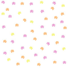 Seamless pattern with butterflies flying , white background