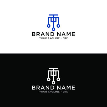 Square with MYT letter inside logo design vector