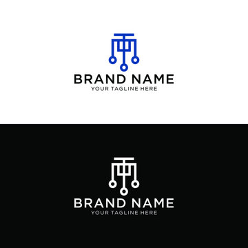 Square with MYT letter inside logo design vector
