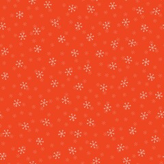 Seamless Christmas pattern doodle with hand random drawn snowflakes.Wrapping paper for presents, funny textile fabric print, design,decor, food wrap, backgrounds. new year.Raster copy.Coral, pink