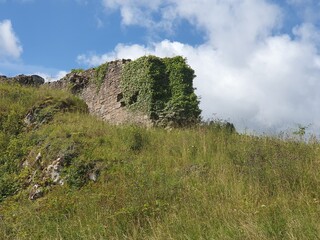 the runins of urqart castle at the shores of lock ness in scotland