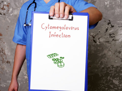 Medical concept about Cytomegalovirus Infection with inscription on the sheet.