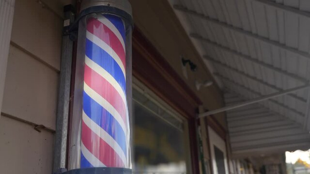Barber pole outside shop