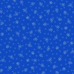 Seamless Christmas pattern doodle with hand random drawn snowflakes.Wrapping paper for presents, funny textile fabric print, design,decor, food wrap, backgrounds. new year.Raster copy.Cyan white