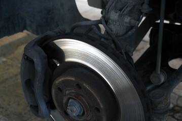 front-wheel disk brakes in an automobile mechanic, automobile brake discs,