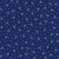 Seamless Christmas pattern doodle with hand random drawn snowflakes.Wrapping paper for presents, funny textile fabric print, design,decor, food wrap, backgrounds. new year.Raster copy.Blue white