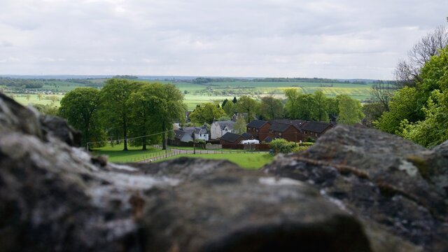 View of a lush Clackmannanshire countryside with a farm