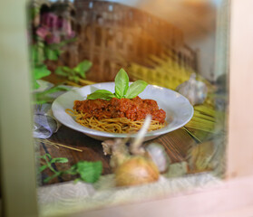 italian restaurant in rome and spaghetti