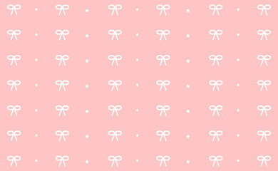 Seamless pattern with pink background, white beautiful simple elements, art, design for decoration, wrapping paper, print, fabric or textile, cute card, vector illustration