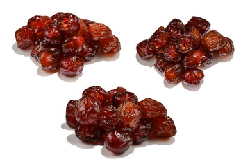 Dried dates isolated on white background.