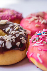 Glazed donuts with sprinkles