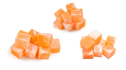 Sweet turkish delight isolated on white background.