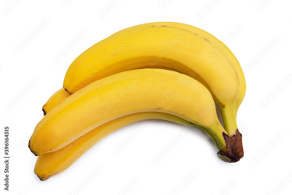 Wall mural natural bananas isolated on white background - Wall murals